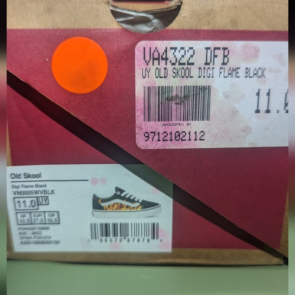 Vans Kids Old Skool Digi Flame Black - Picture 9 of 10